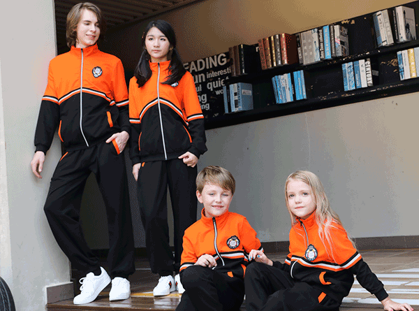 冬季运动中小学校服定做反光条新款拼色套装